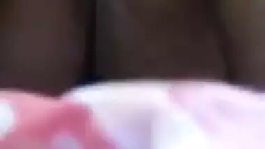 Amateur Indian chick masturbates XXX pussy soaping it and rubbing nipples