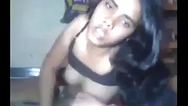 Hindi college girl masturbating for her cousin