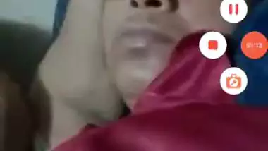 Old man enjoys a nude video call with another couple