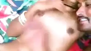 Village couple romantic foreplay