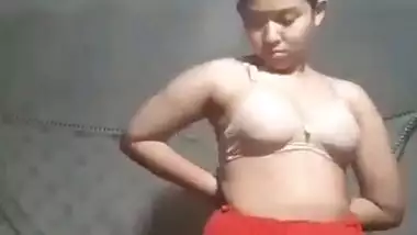 Beautiful cute innocent girl making nude video for Bf